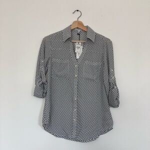 NWT Express Portofino Shirt Blouse Polka Dots